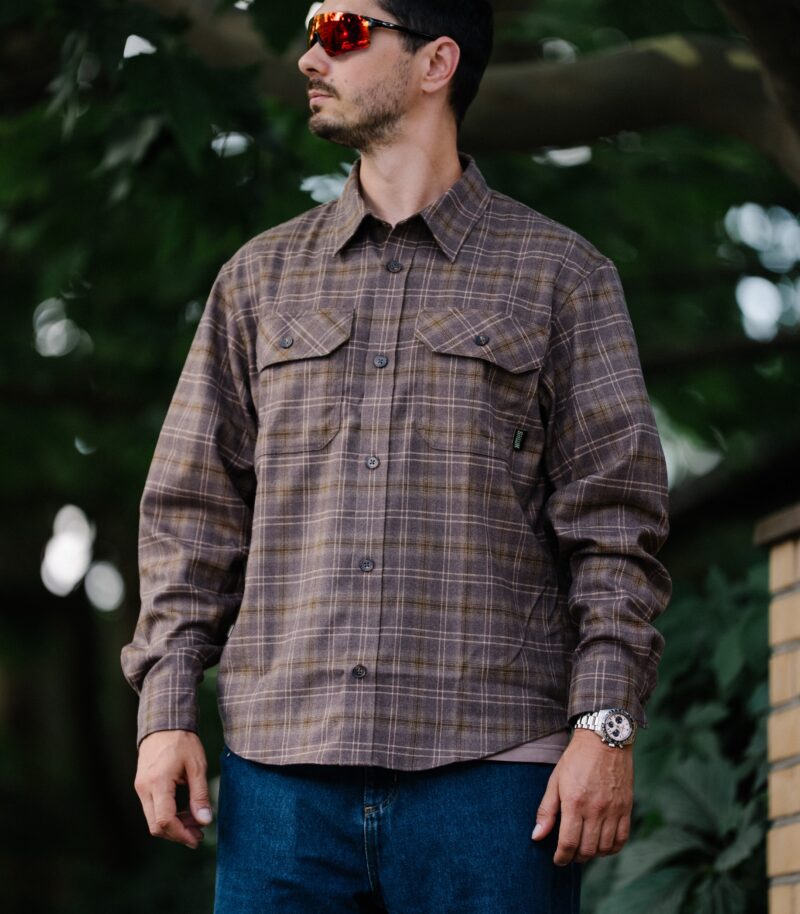 SHWK Flannel Shirt Forest Taupe